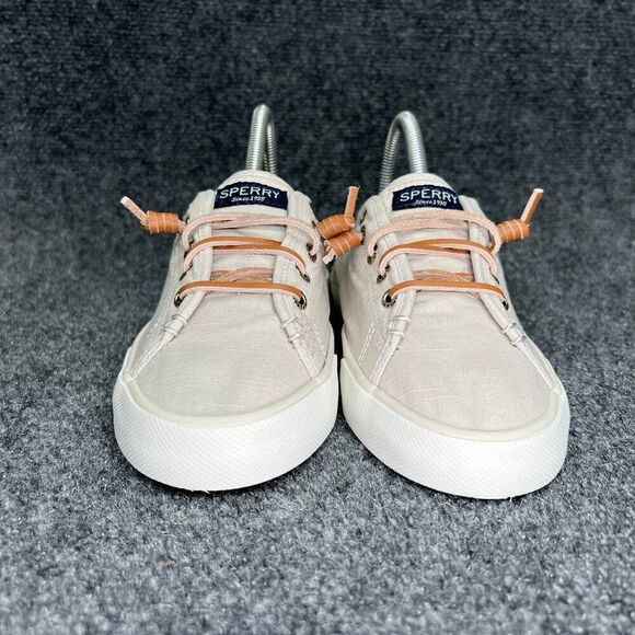 Sperry Seacoast Sneakers Womens Size 7.5 Grey Canvas Slip On Summer Casual Shoes - Picture 2 of 12
